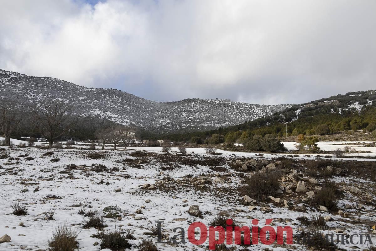 La borrasca Herminia tiñe de blanco la cima de la Región de Murcia