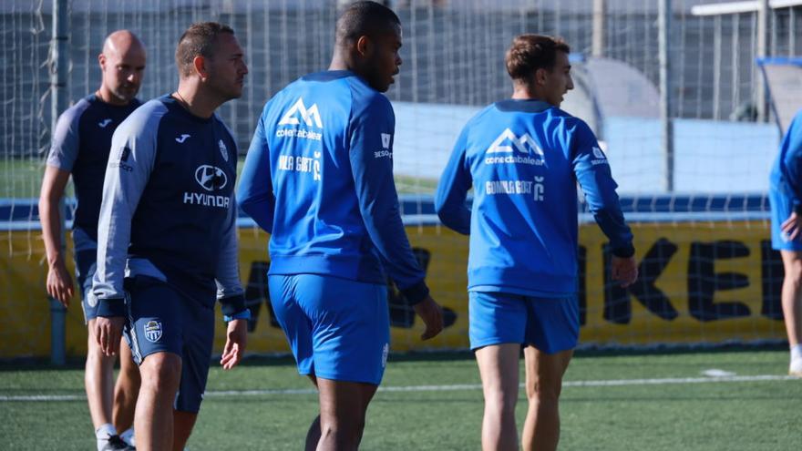 Jordi Roger, en el entrenamiento de esta mañana en Son Malferit.