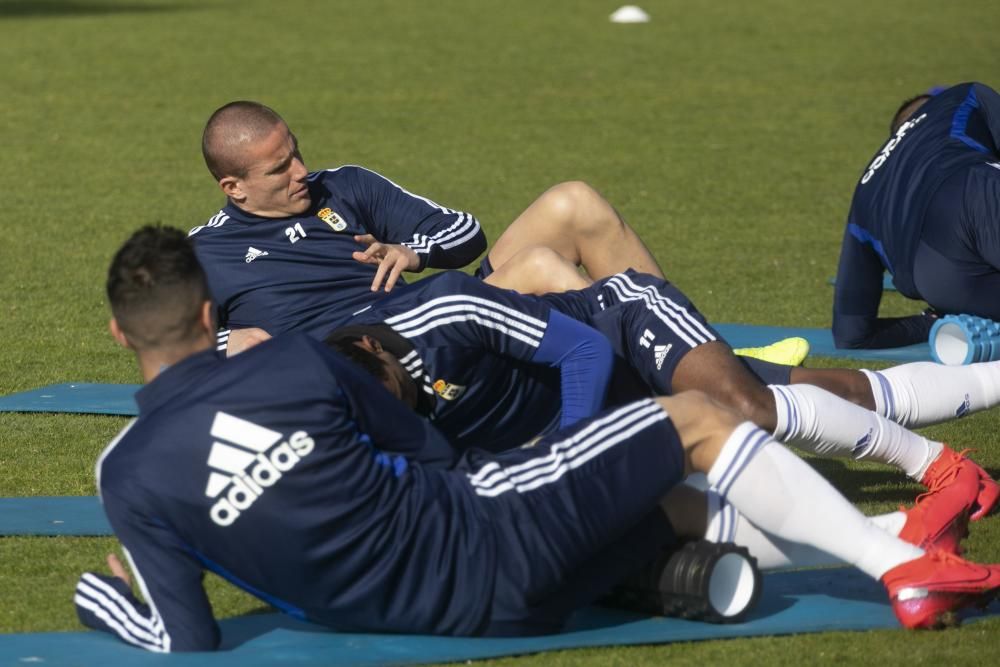 El entrenamiento del Oviedo de esta mañana