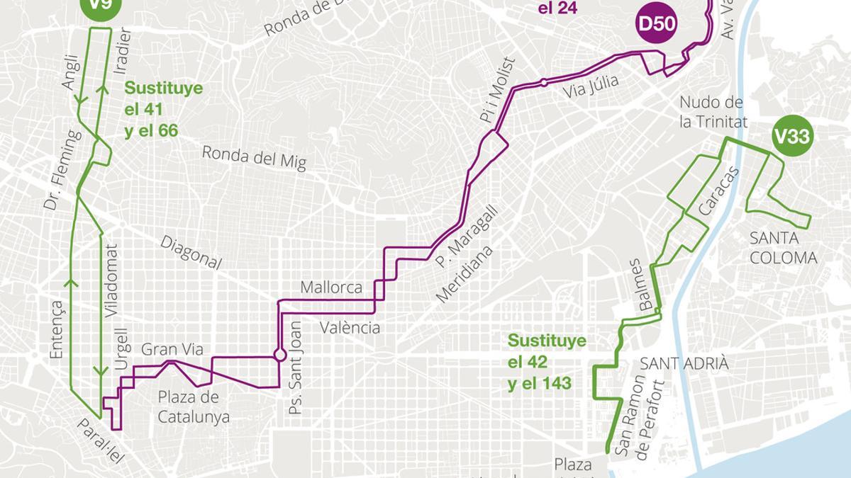 nuevas lineas autobus ortogonal d50 v9 v33