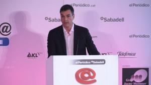 El secretari general del PSOE, Pedro Sánchez, dona la seva visió de la situació de Catalunya en el fòrum Primera Plana, d’El Periódico.