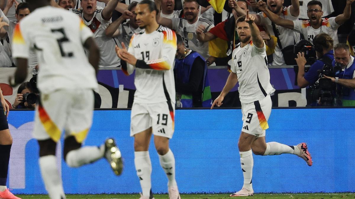 Füllkrug celebra el primer gol que marcó en el torneo, el 4-0 a Escocia.