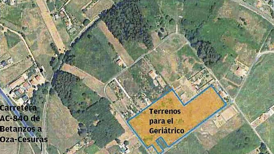 Parcela en la que se ubicará el geriátrico proyectado en Porzomillos.