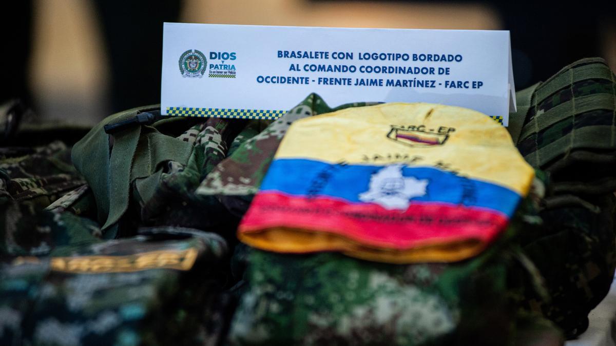 Uniforme de las disidencias de las FARC, en imagen de archivo.