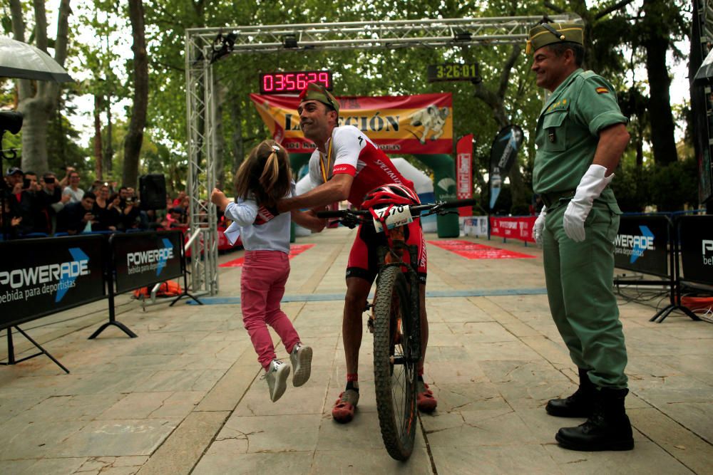 Spanish mountain biker Jose Marquez celebrates ...