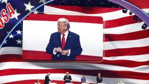 Donald Trump, presidente de los EEUU, el día que le entregaron el Premio de la Paz de la FIFA.