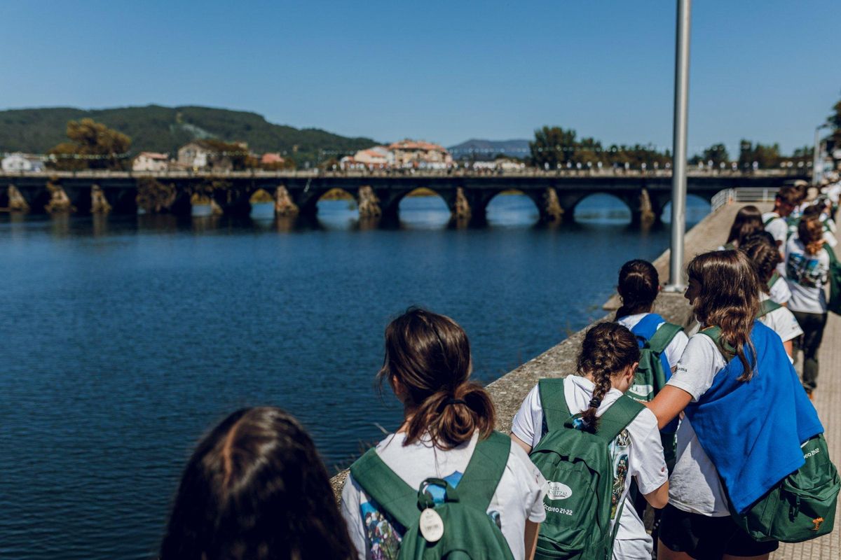 El recorrido por Pontecesures, antes de cruzar sobre el Ulla hacia Padrón.