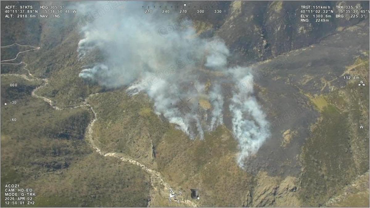 Imagen aérea del incendio de Losar de la Vera