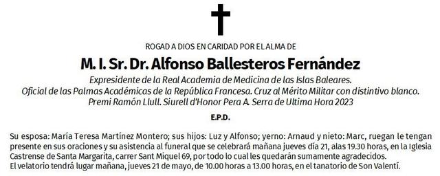 M. I. Sr. Dr. Alfonso Ballesteros Fernández