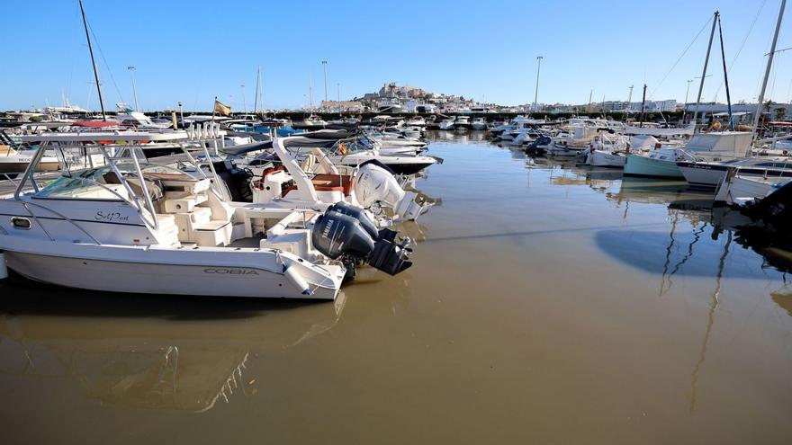 El agua de la marina, de color marrón, despide un fuerte olor a heces. | TONI ESCOBAR