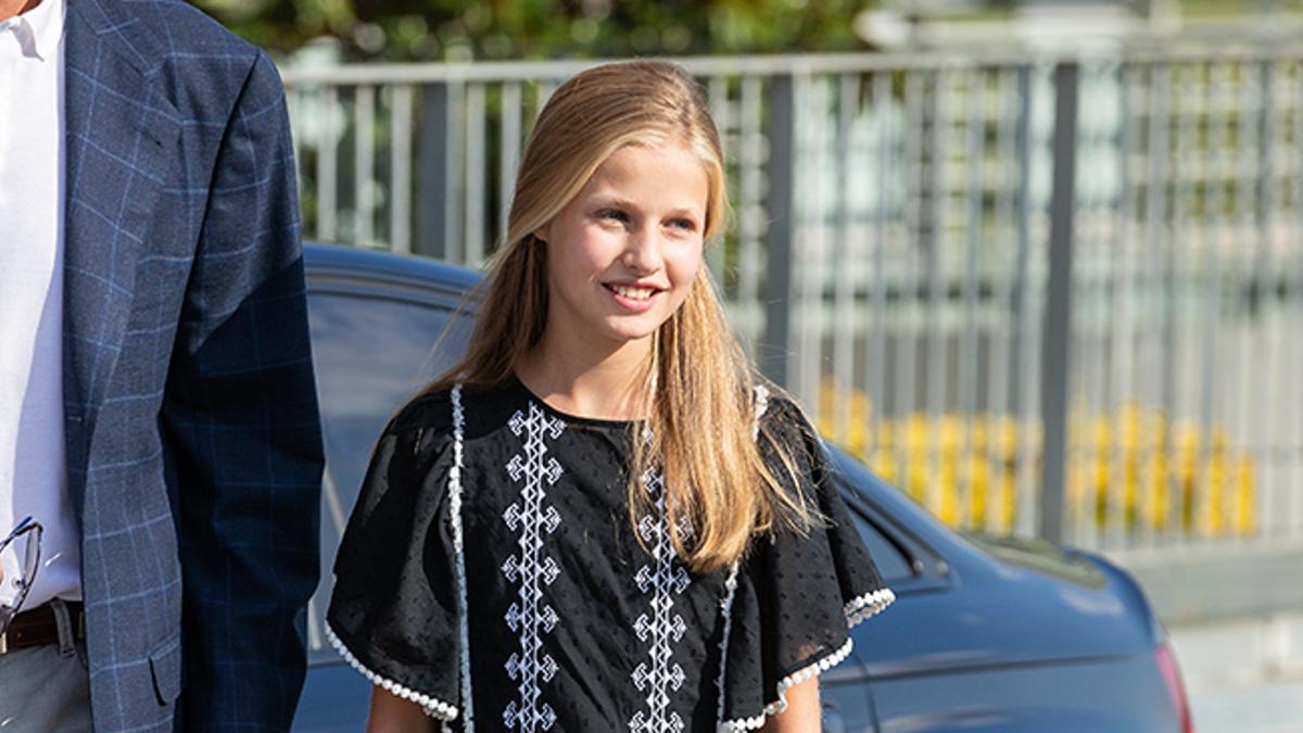 La princesa Leonor llegando al hospital para visitar al rey Juan Carlos