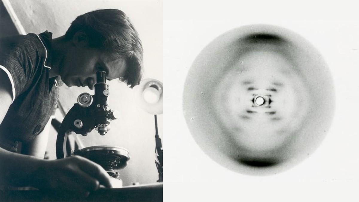 A la izquierda, Rosalind Franklin en su laboratorio. A la derecha, la famosa 'fotografía 51'.