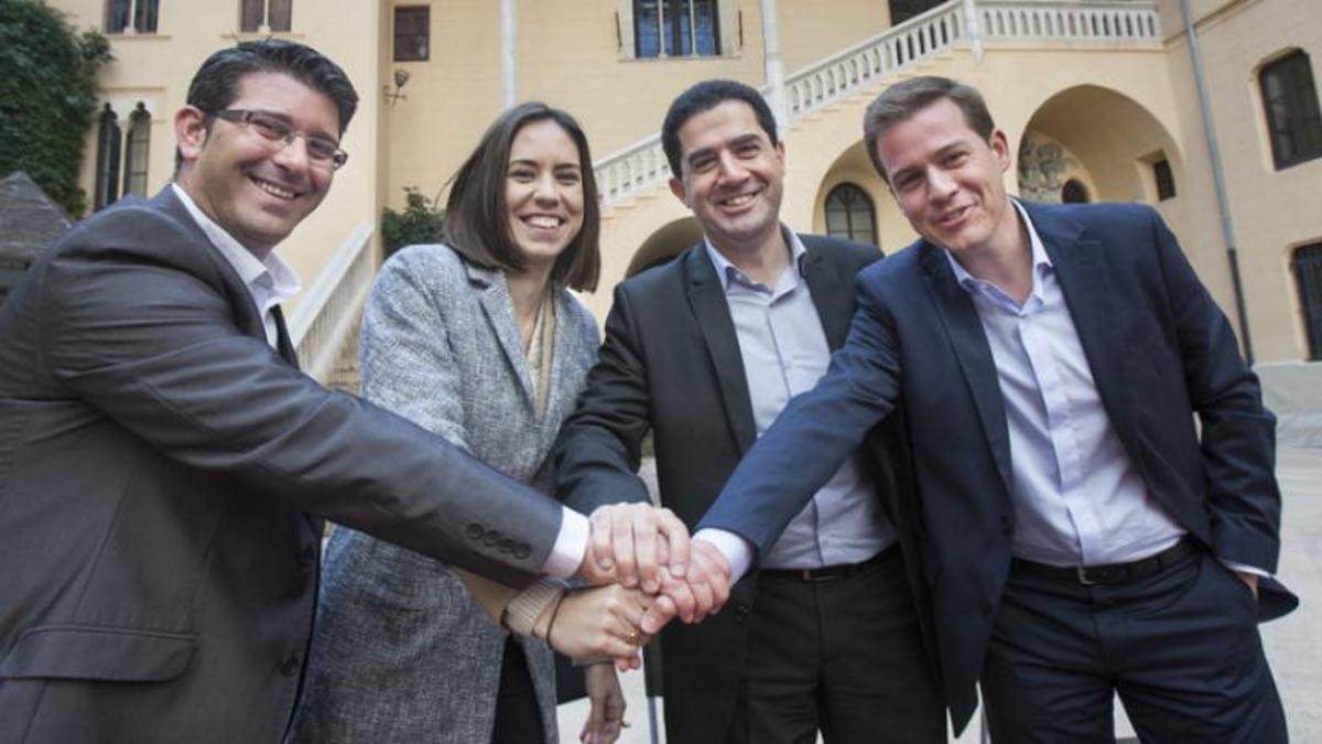 Jorge Rodríguez, Diana Morant, Toni Francés y Roger Cerdà, en 2015