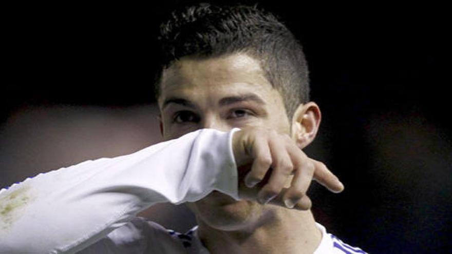 Cristiano Ronaldo durante el partido ante el Osasuna.