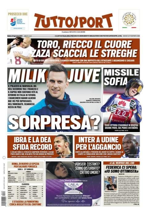 Portada TUTTOSPORT sábado 23 enero 2021