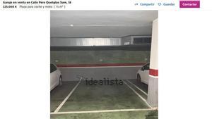 El parking que se vende en Palma por 225.000 euros.