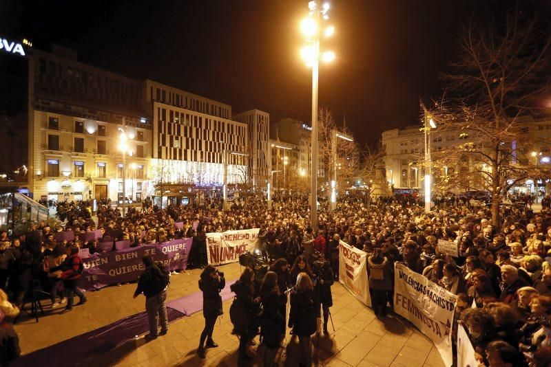 Concentración contra la violencia machista en Zaragoza