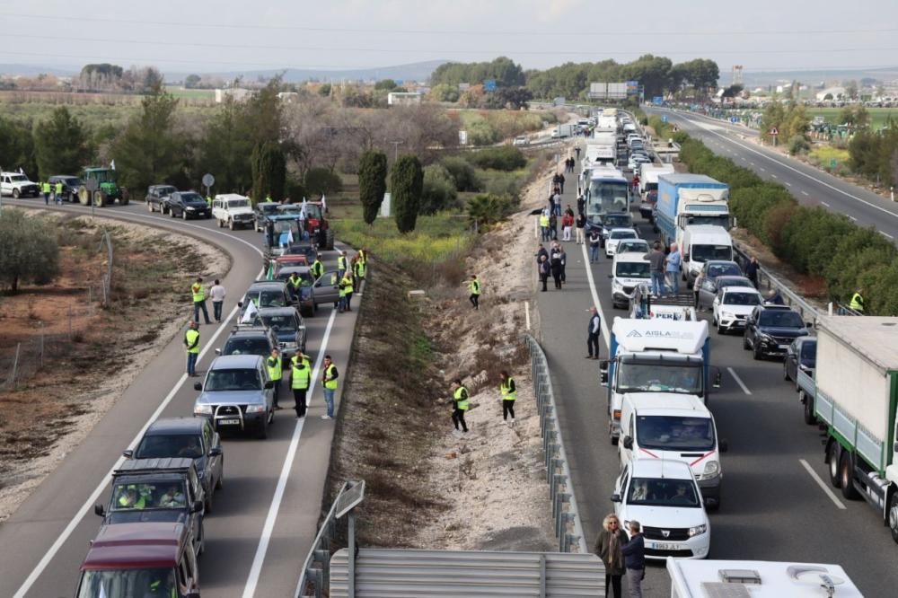 Tractorada de los agricultores y ganaderos malagueños contra los precios bajos que impone la industria.