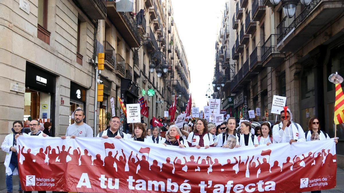 Una de les protestes recents dels metges a Barcelona.