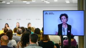 La secretaria general de ERC, Marta Rovira, durante el consejo nacional del partido este sábado