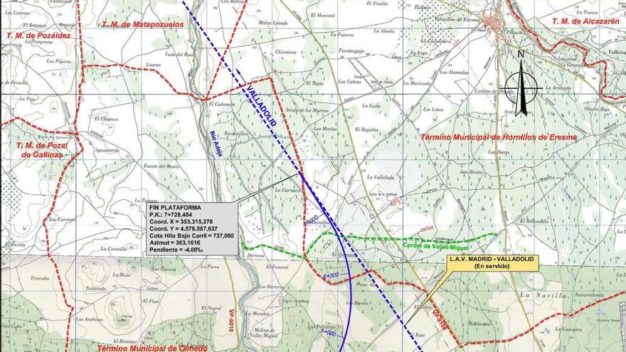 Plano del ‘bypass’ de Olmedo facilitado por Adif
