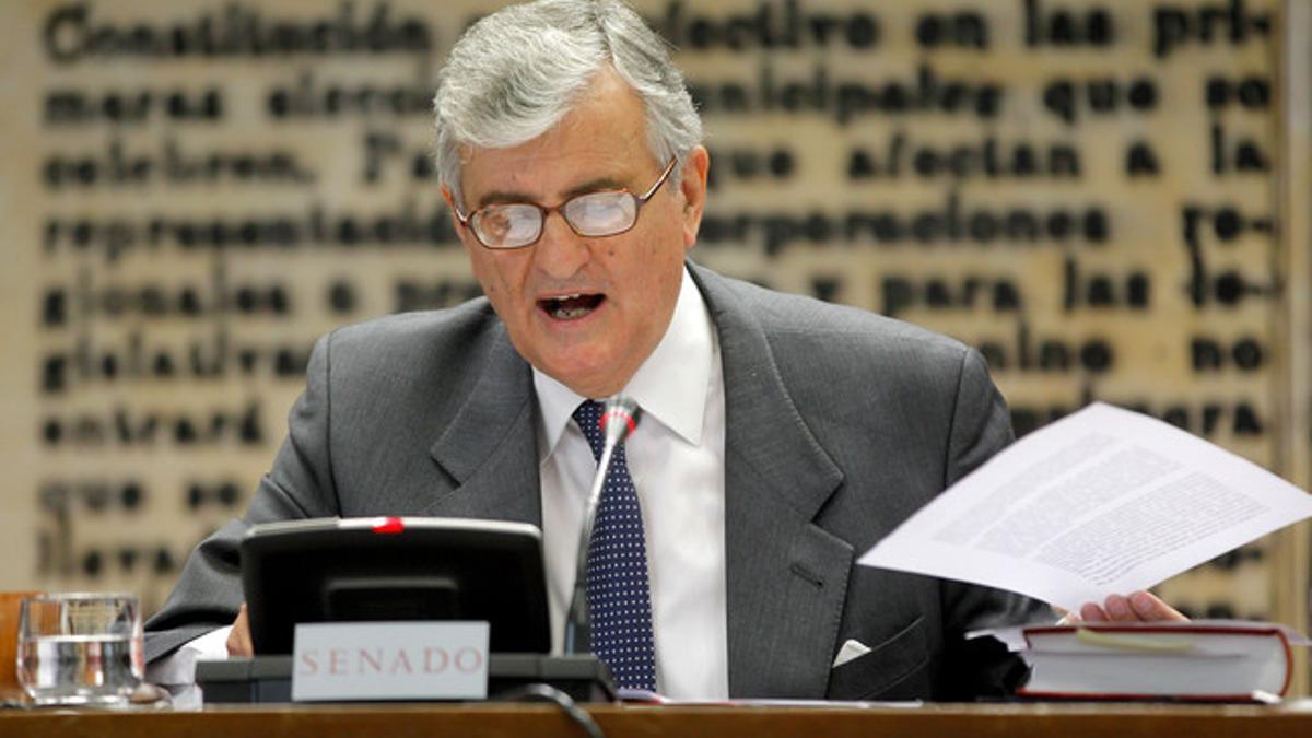 El fiscal general del Estado, Eduardo Torres-Dulce, durante una comparecencia en el Senado, el pasado abril.