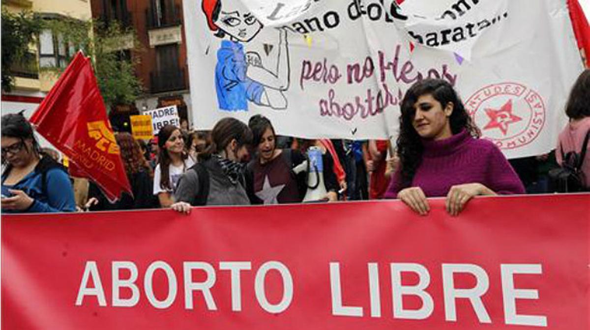 Manifestació en contra de la reforma de la llei de l’avortament promoguda pel PP.