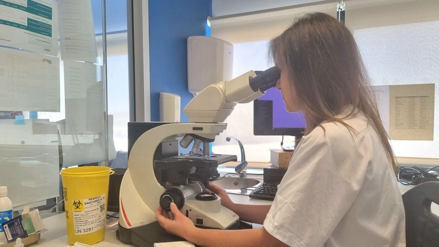 Susana Ramón, en el laboratorio de Microbiología del Hospital Can Misses. | ASEF