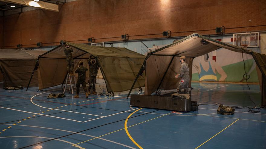 GALERÍA | Preparativos del cribado de Santa Elena en la ciudad deportiva, en Zamora capital