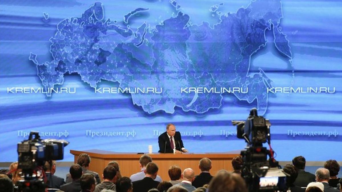 Putin, durante la conferencia de prensa anual a corresponsales rusos y extranjeros.