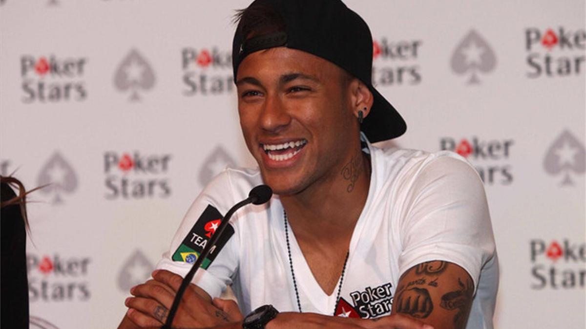 Neymar durante el acto de PokerStars