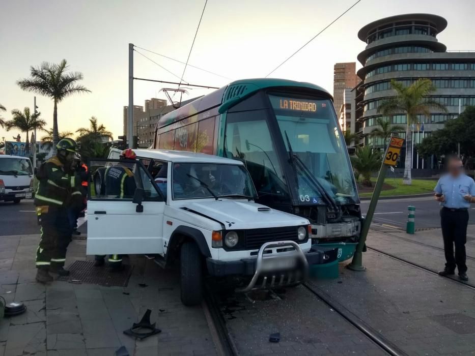 Colisión entre un coche y el tranvía