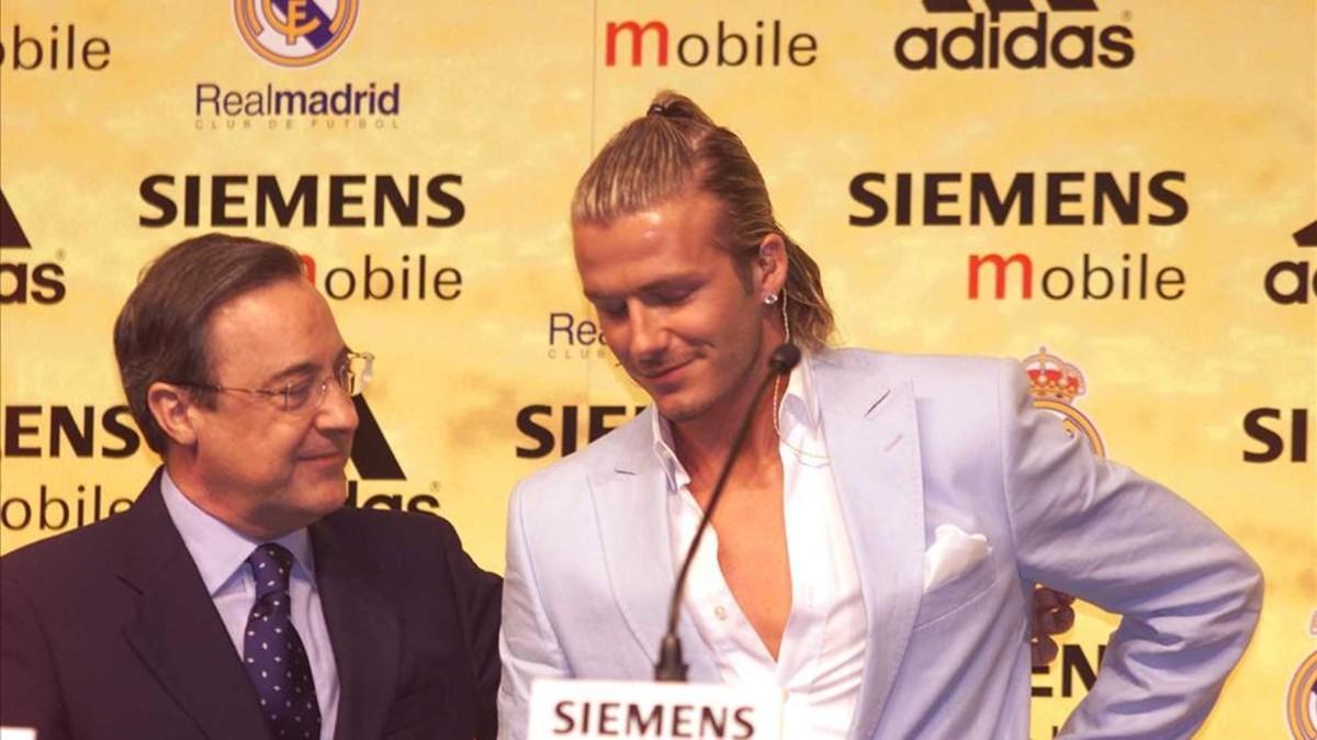 Imagen de la presentación de Beckham en el Madrid