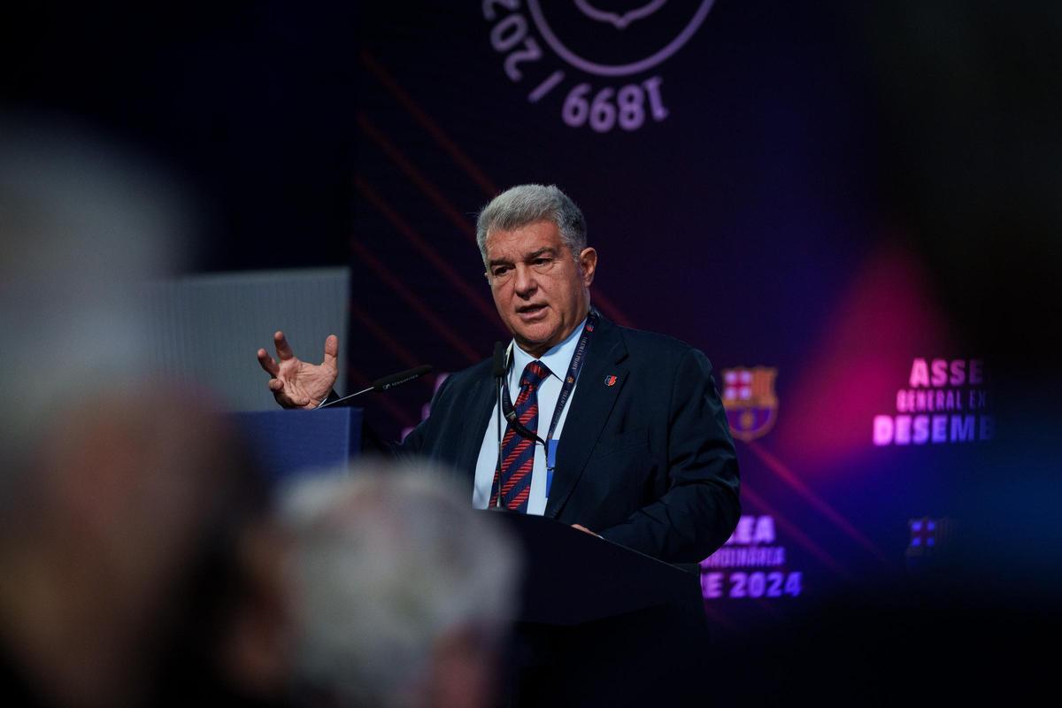 Joan Laporta durante la rueda de prensa