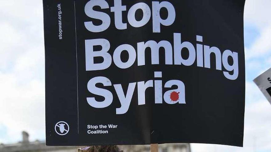 Protesta en Londres contra el ataque a Siria. // Efe