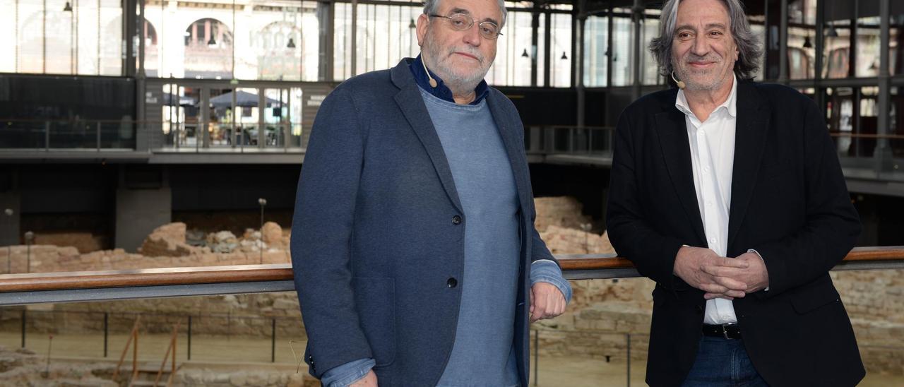 Joan Roca, director del MUHBA, y el concejal Xavier Marcé en la presentación de la nueva etapa del centro cultural del Born