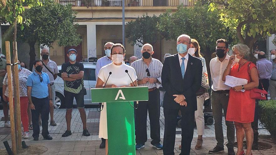 Rueda de prensa ofrecida ayer por la delegada del Gobierno de la Junta en Málaga, Patricia Navarro, y el alcalde, Francisco de la Torre