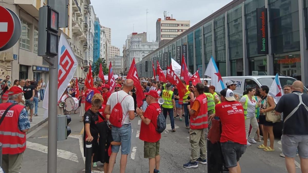 Movilización celebrada en las calles de A Coruña este martes
