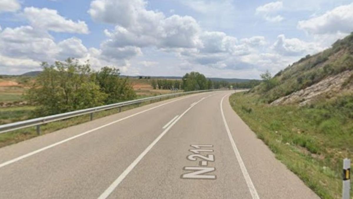 El accidente se ha producido en la N-211 a la altura de Caspe.