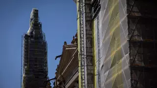 Las obras que nunca terminan en la basílica del Pilar: solo una de las torres estará sin andamios para las fiestas
