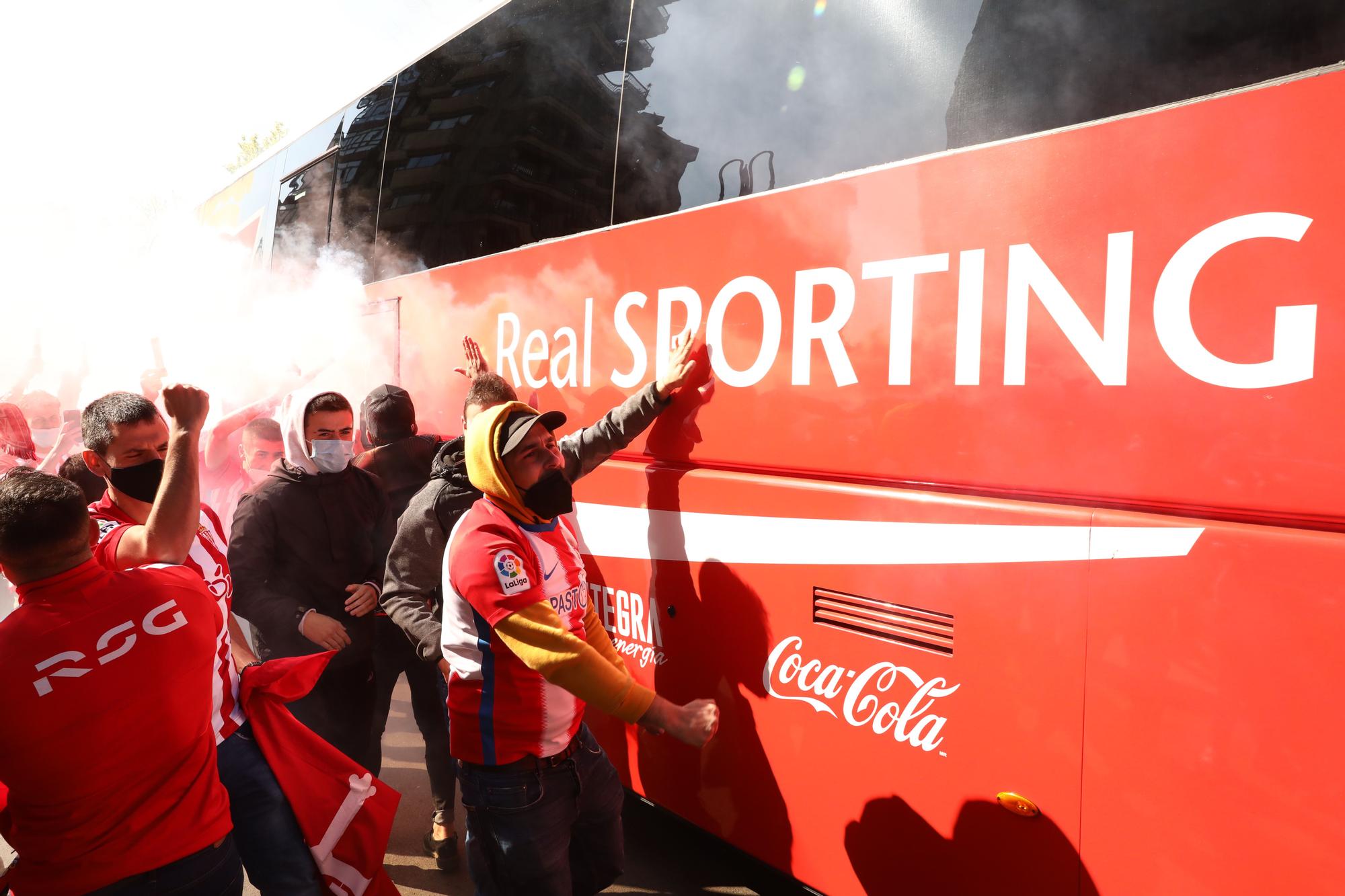 Así fue la llegada del Sporting al Molinón