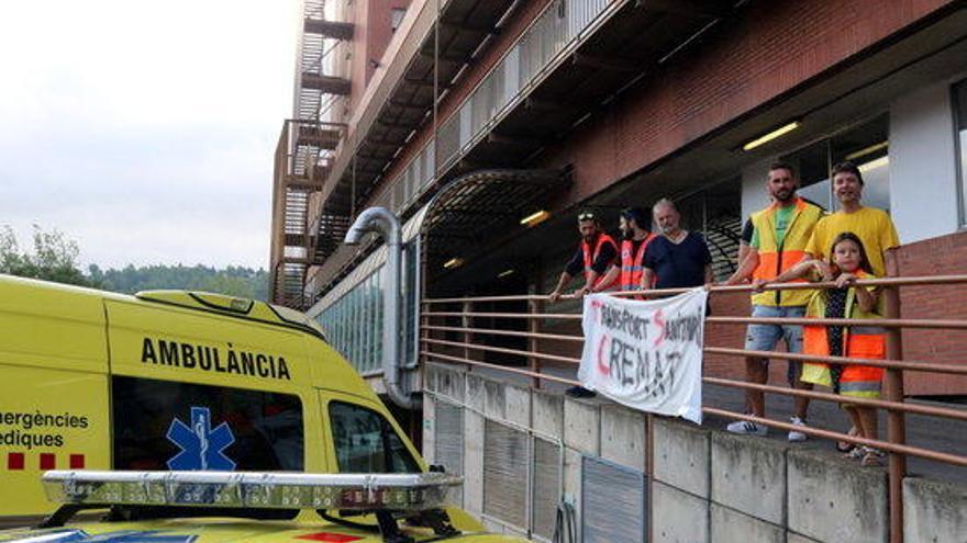 Piquet de vaga que hi havia a l&#039;Hospital Josep Trueta de Girona
