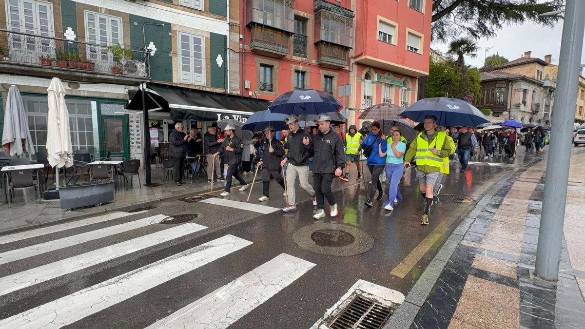 Llegada de la marcha minera a Tineo.