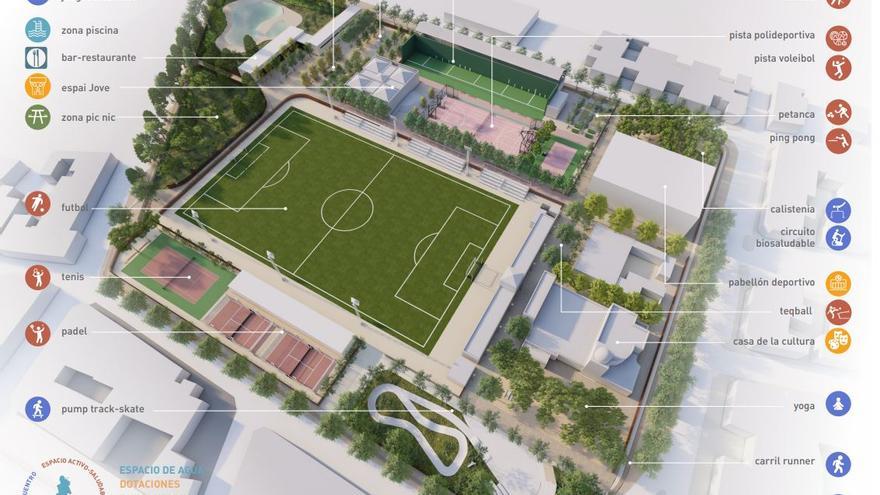 Albuixech planea un gran complejo deportivo en el suelo del colegio