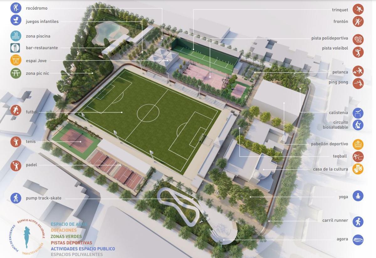 Infográfico del Parque Deportivo de Albuixech.