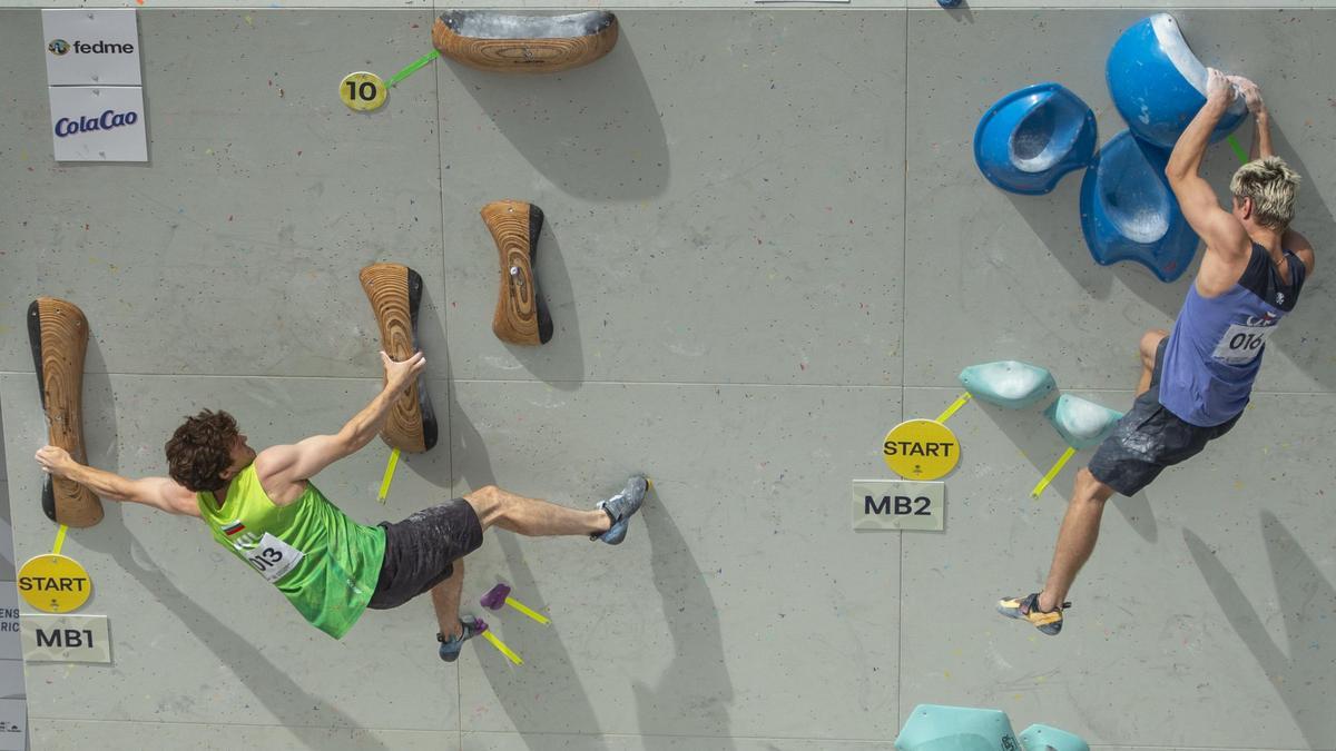Pruebas clasificatorias de ‘boulder masculino’ para el campeonato de Europa de escalada