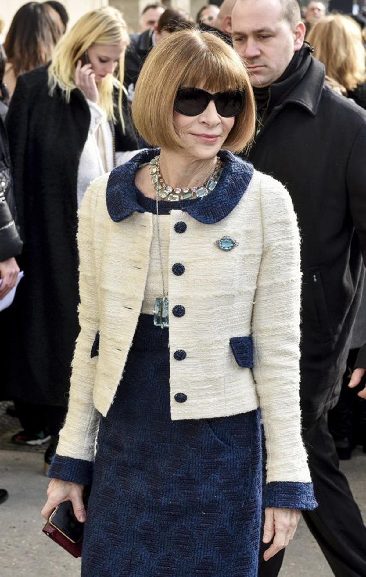 Anna Wintour en el desfile de Chanel en PFW