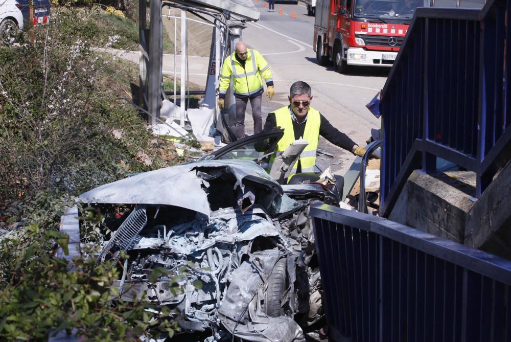 Accident de trànsit a la C-66 a Palol de Revardit