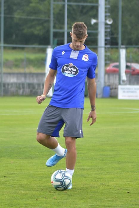 Primer entrenamiento de Longo con el Dépor