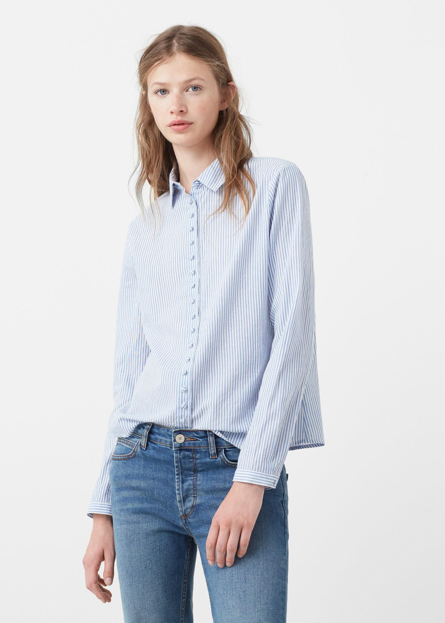Camisa algodón rayas, Mango
